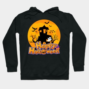 Halloween haunted house with ghost Hoodie